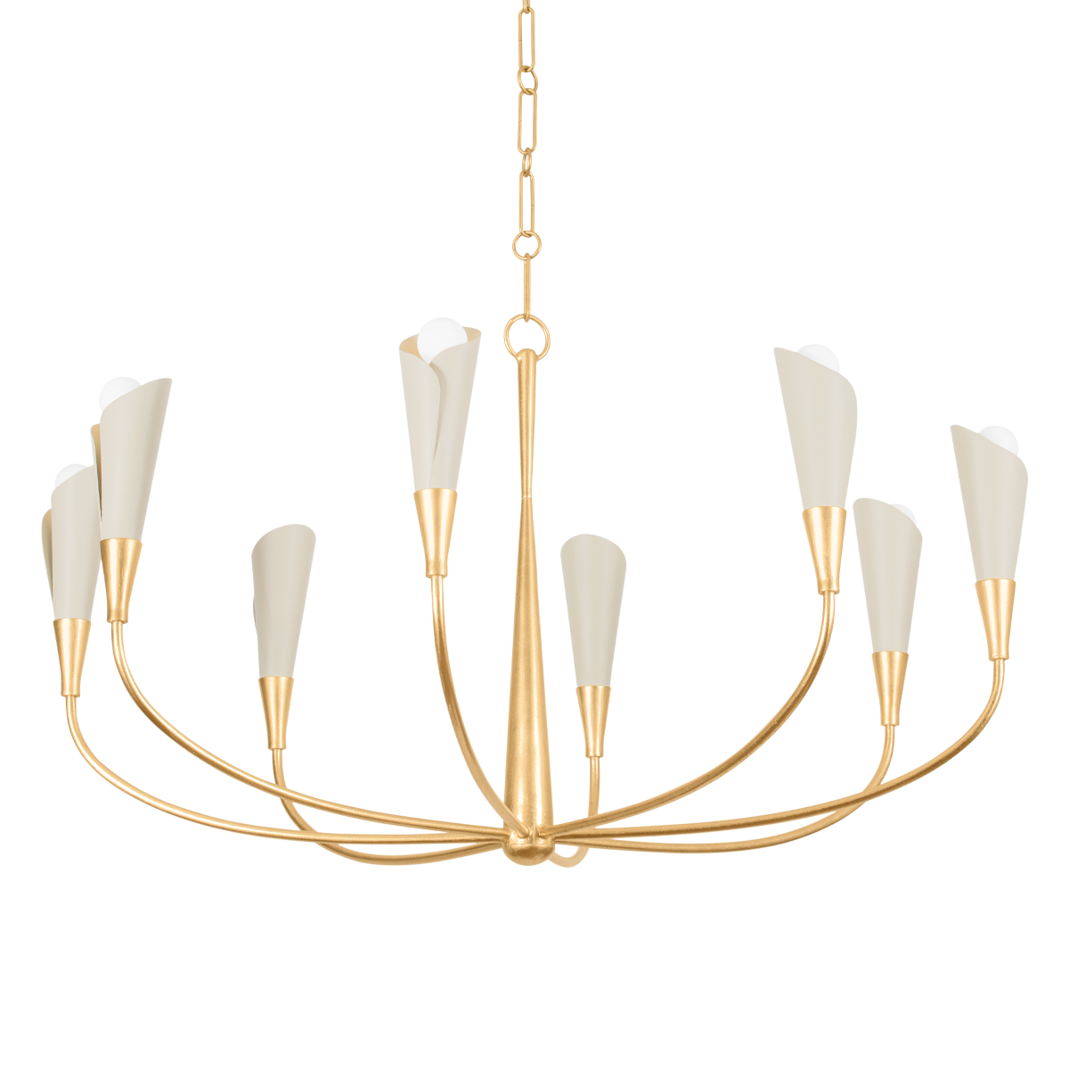 Hudson Valley Montrose 8-Light Chandelier Vintage Gold Leaf/Soft Sand