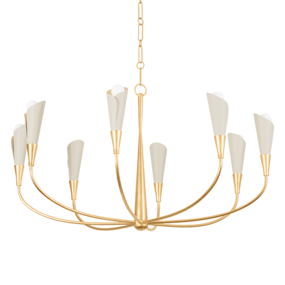 Hudson Valley Montrose 8-Light Chandelier Vintage Gold Leaf/Soft Sand