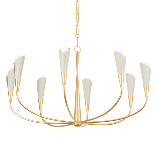 Hudson Valley Montrose 8-Light Chandelier Vintage Gold Leaf/Soft Sand