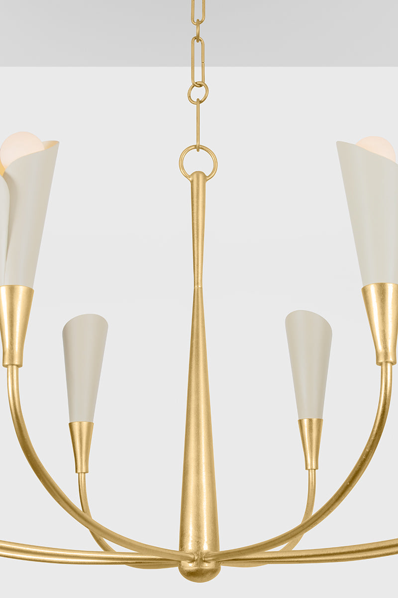 Hudson Valley Montrose 8-Light Chandelier in Vintage Gold Leaf / Soft Sand, room setting 1