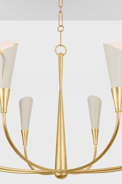 Hudson Valley Montrose 8-Light Chandelier in Vintage Gold Leaf / Soft Sand, room setting 1