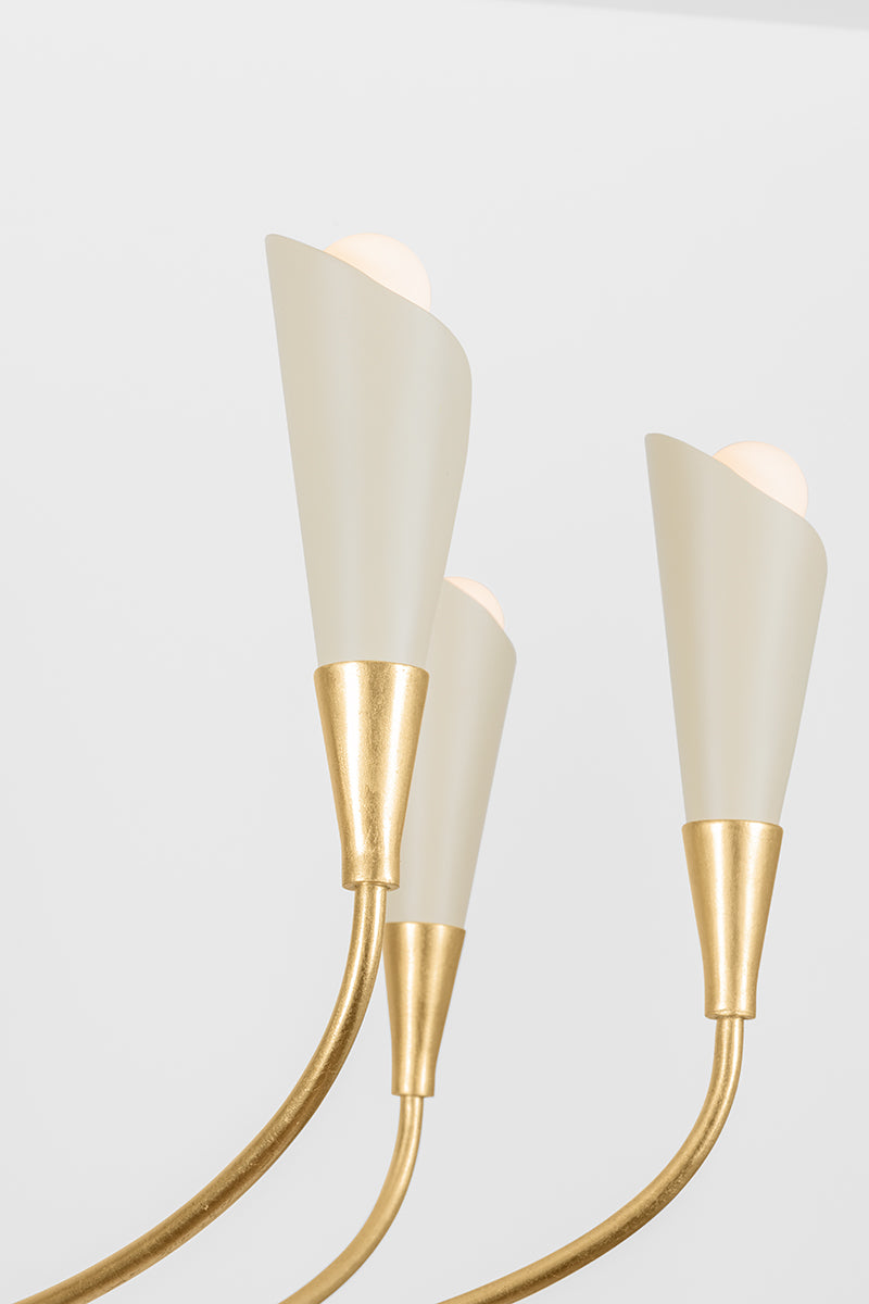 Hudson Valley Montrose 8-Light Chandelier in Vintage Gold Leaf / Soft Sand, room setting 3