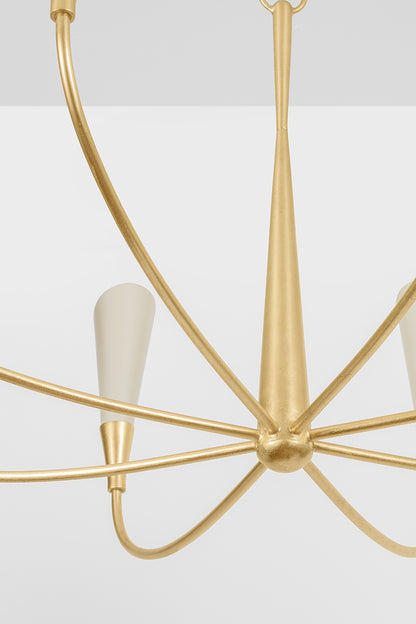 Hudson Valley Montrose 8-Light Chandelier in Vintage Gold Leaf / Soft Sand, room setting 4