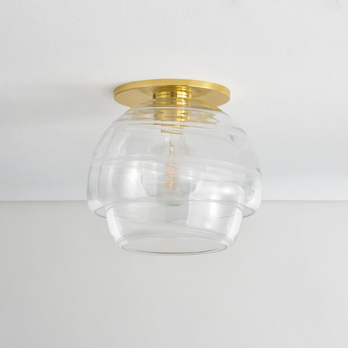 Hudson Valley Montvale Flush Mount in Aged Brass, alternate view 1