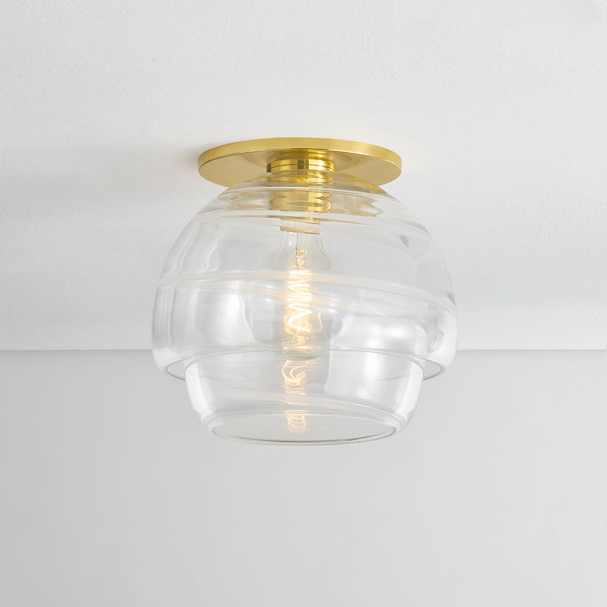 Hudson Valley Montvale Flush Mount in Aged Brass, alternate view 2