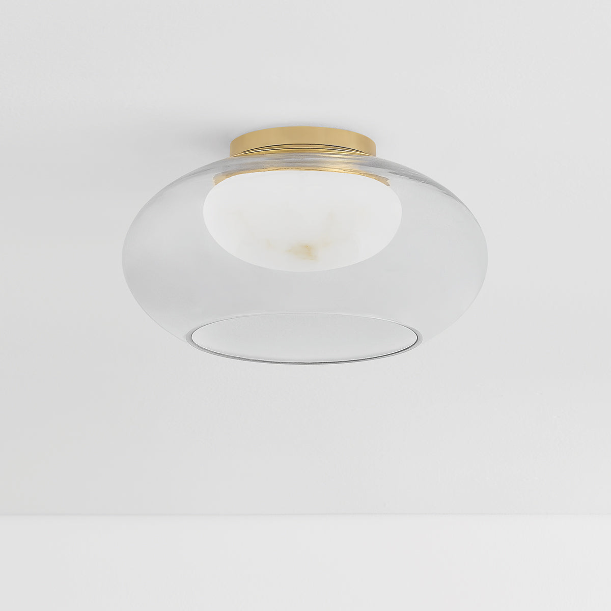Hudson Valley Moore 12" Flush Mount in Aged Brass, alternate view 1