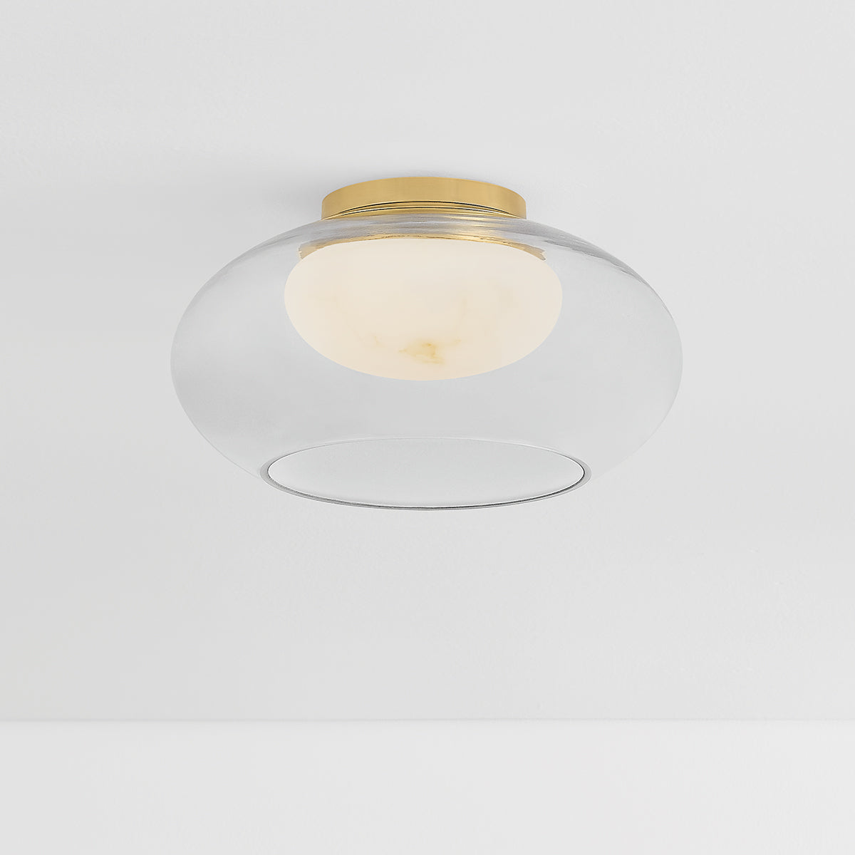Hudson Valley Moore 12" Flush Mount in Aged Brass, alternate view 2