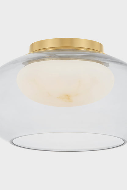 Hudson Valley Moore 12" Flush Mount in Aged Brass, room setting 2