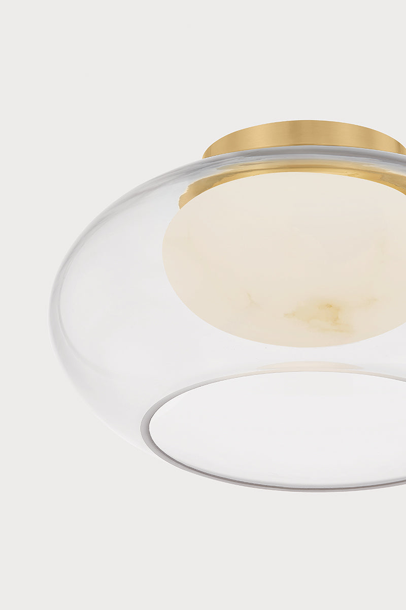 Hudson Valley Moore 12" Flush Mount in Aged Brass, room setting 3