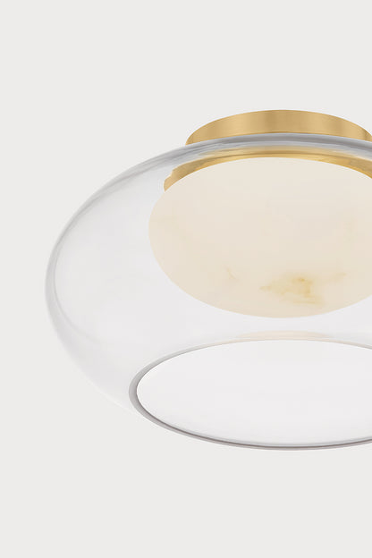 Hudson Valley Moore 12" Flush Mount in Aged Brass, room setting 3