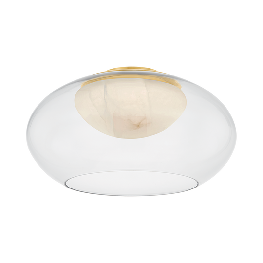 Hudson Valley Moore 17" Flush Mount Aged Brass