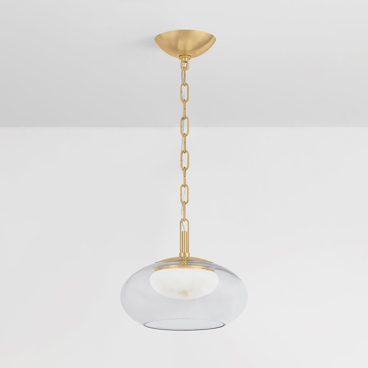 Hudson Valley Moore 12" Pendant in Aged Brass, alternate view 1