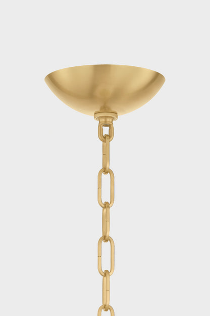 Hudson Valley Moore 12" Pendant in Aged Brass, room setting 1