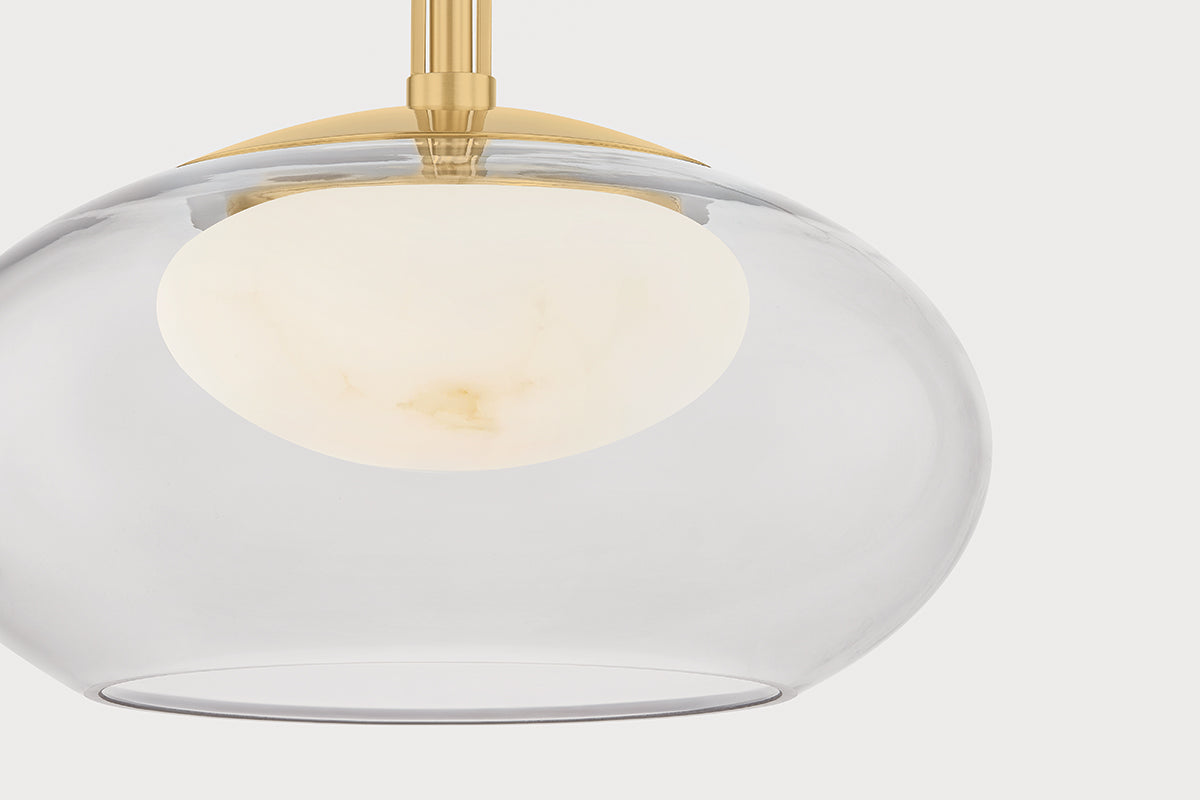 Hudson Valley Moore 12" Pendant in Aged Brass, room setting 3