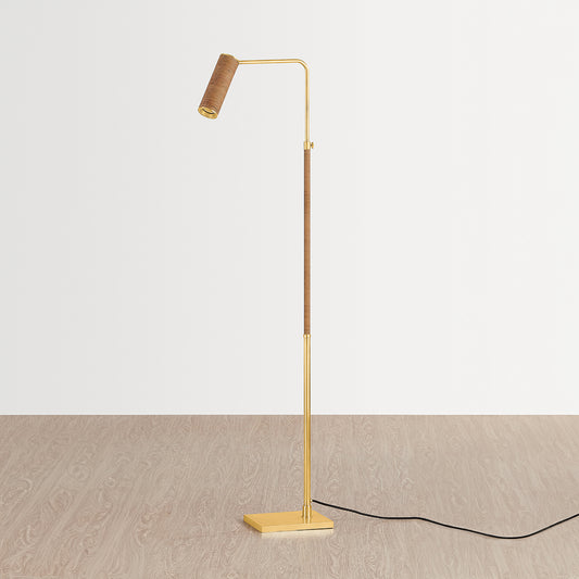 Hudson Valley Narragansett Floor Lamp in Aged Brass, alternate view 1