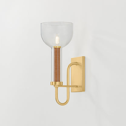 Hudson Valley Narrowsburg Wall Sconce in Aged Brass, alternate view 1