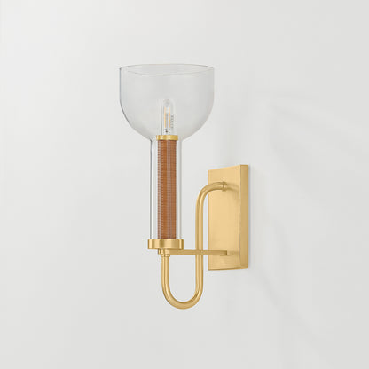 Hudson Valley Narrowsburg Wall Sconce in Aged Brass, alternate view 2