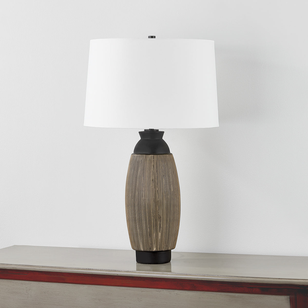 Hudson Valley Naseby Table Lamp Distressed Bronze detail view 1