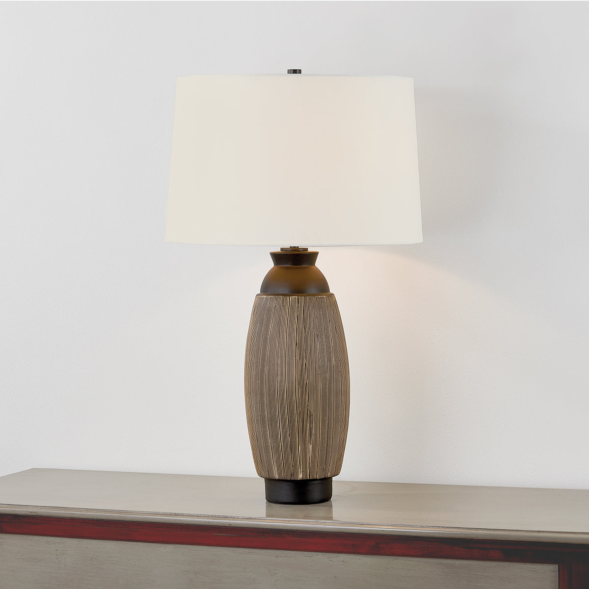 Hudson Valley Naseby Table Lamp Distressed Bronze detail view 2