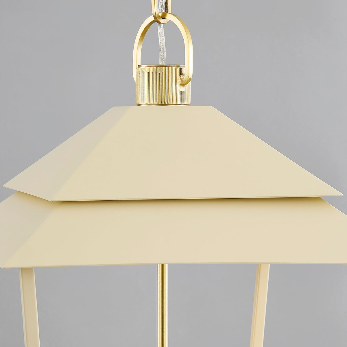 Hudson Valley Natick 12.5" 4-Light Lantern in Aged Brass / Soft Sand, alternate view 1