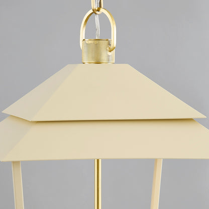 Hudson Valley Natick 12.5" 4-Light Lantern in Aged Brass / Soft Sand, alternate view 1