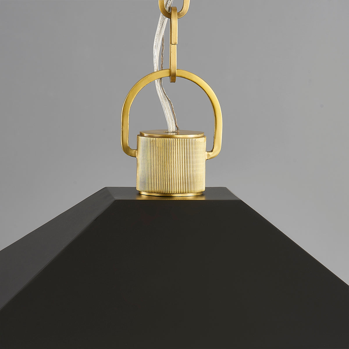 Hudson Valley Natick 12.5" 4-Light Lantern in Aged Brass / Soft Black, alternate view 1