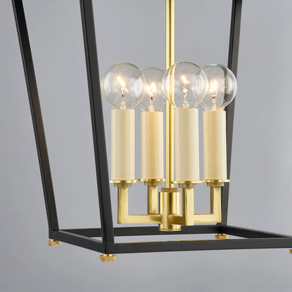 Hudson Valley Natick 12.5" 4-Light Lantern in Aged Brass / Soft Black, alternate view 2
