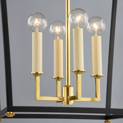 Hudson Valley Natick 18" 4-Light Lantern in Aged Brass / Soft Sand, alternate view 4