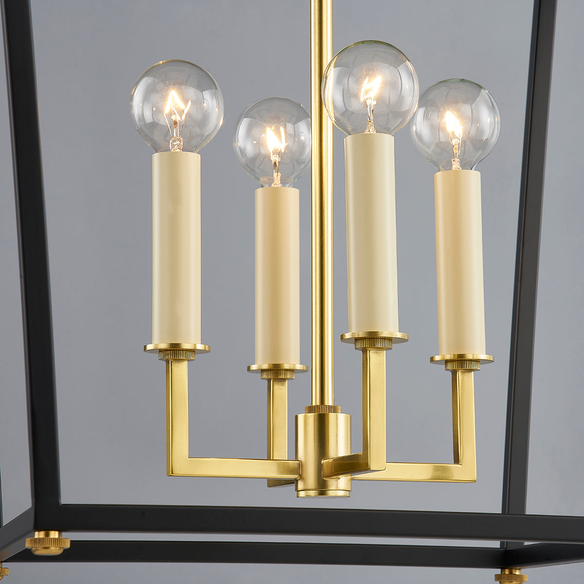 Hudson Valley Natick 18" 4-Light Lantern in Aged Brass / Soft Black, alternate view 2