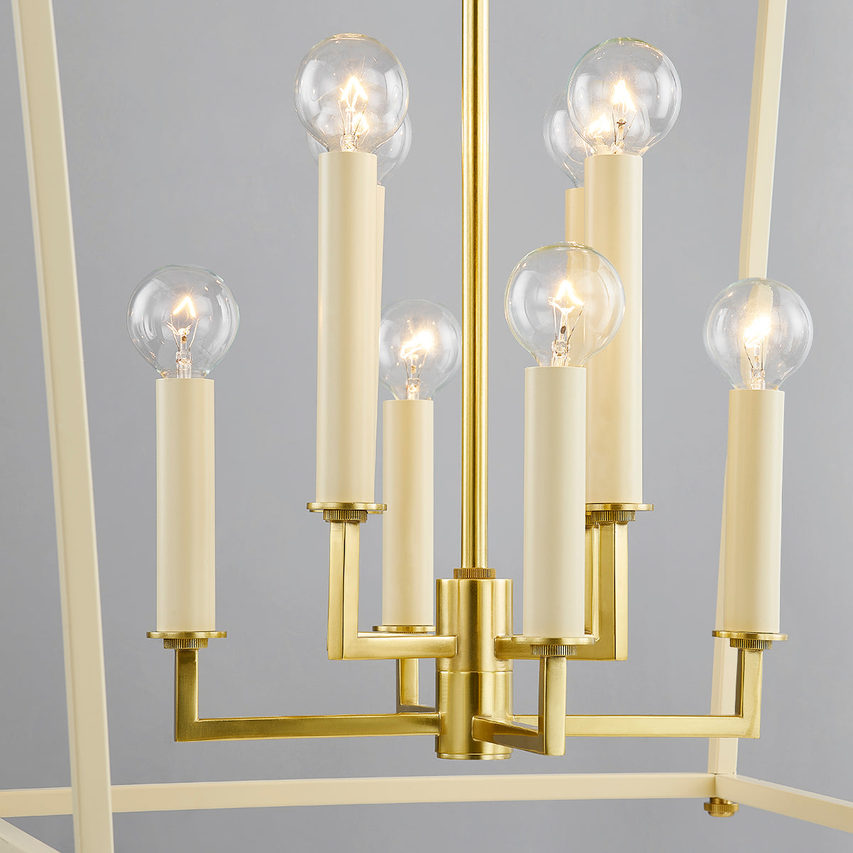 Hudson Valley Natick 8-Light Lantern in Aged Brass / Soft Sand, alternate view 1