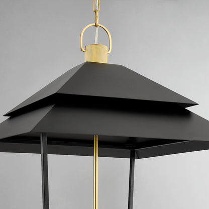 Hudson Valley Natick 8-Light Lantern in Aged Brass / Soft Sand, alternate view 3