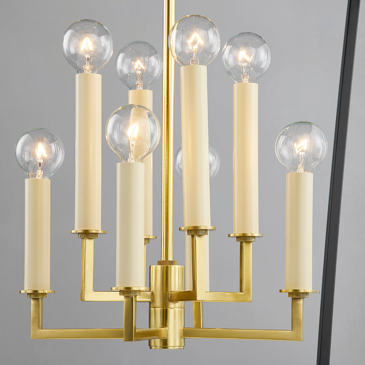 Hudson Valley Natick 8-Light Lantern in Aged Brass / Soft Sand, alternate view 4