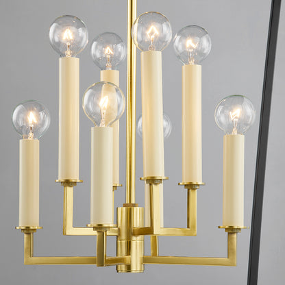 Hudson Valley Natick 8-Light Lantern in Aged Brass / Soft Sand, alternate view 4