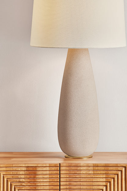 Hudson Valley Neelytown Table Lamp in Aged Brass, room setting 2