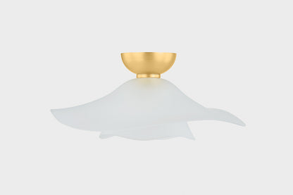 Hudson Valley Netherlee Flush Mount in Aged Brass, room setting 1