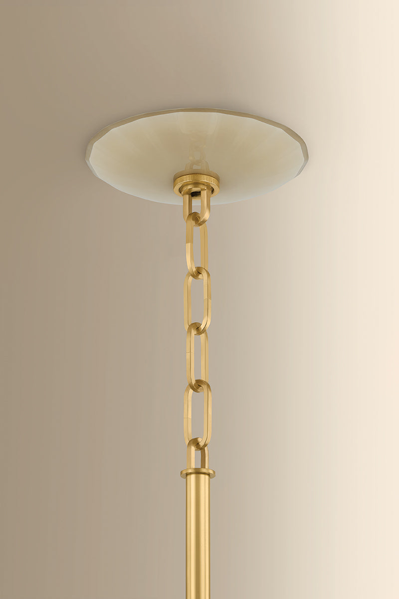 Hudson Valley Nevins 14" Pendant in Aged Brass, room setting 1