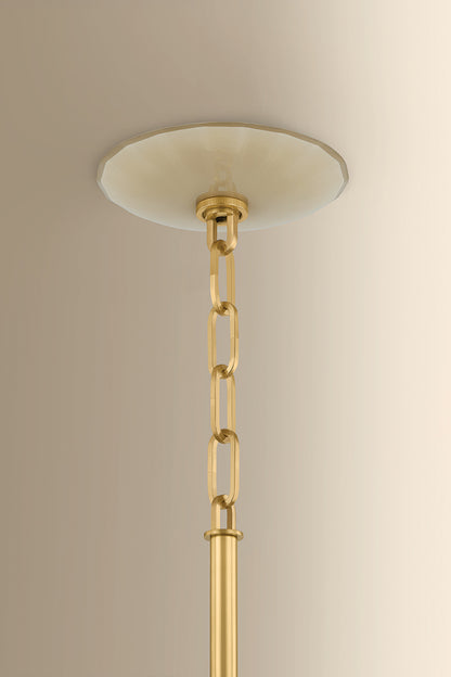 Hudson Valley Nevins 14" Pendant in Aged Brass, room setting 1