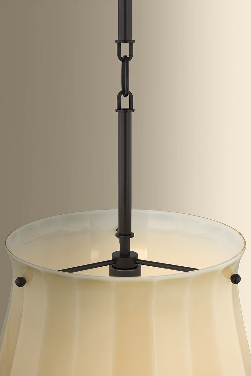 Hudson Valley Nevins 14" Pendant in Distressed Bronze, room setting 2