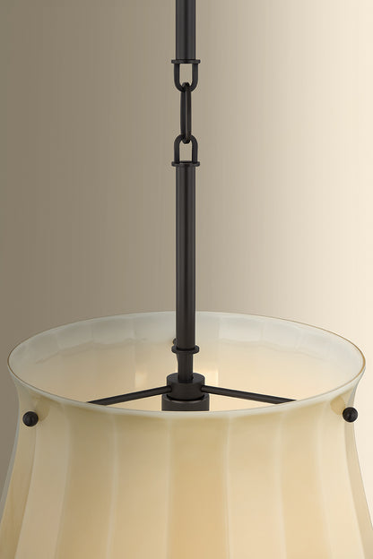 Hudson Valley Nevins 14" Pendant in Distressed Bronze, room setting 2