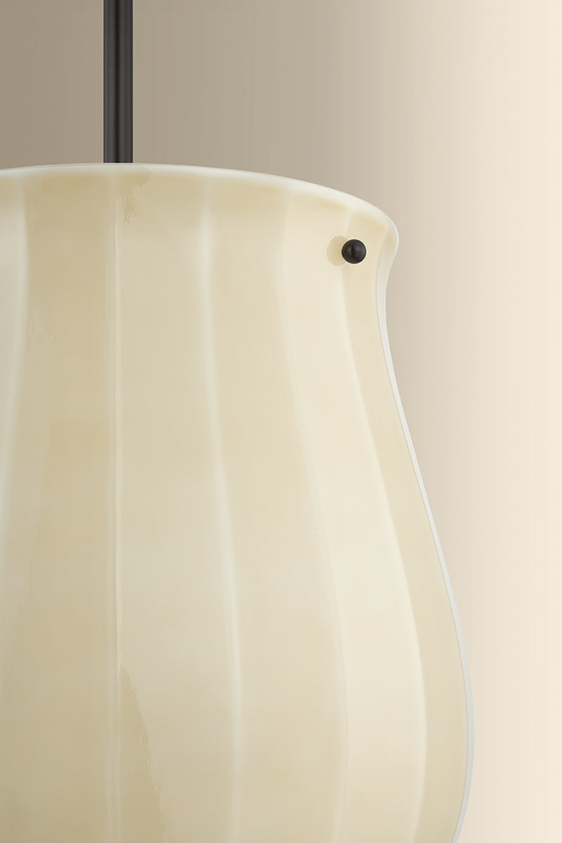 Hudson Valley Nevins 14" Pendant in Distressed Bronze, room setting 3