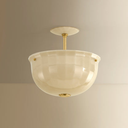 Hudson Valley Nevins Semi-Flush Mount in Aged Brass, alternate view 1