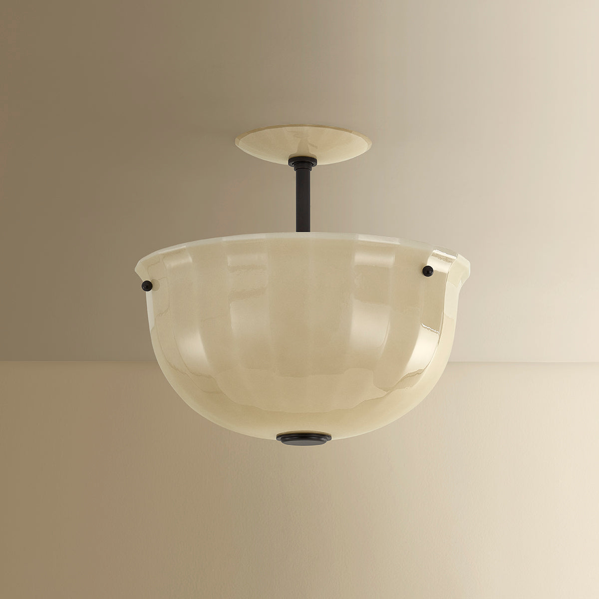 Hudson Valley Nevins Semi-Flush Mount in Distressed Bronze, alternate view 1