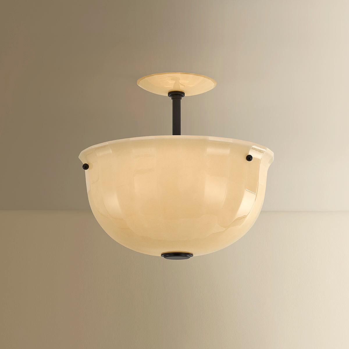 Hudson Valley Nevins Semi-Flush Mount in Distressed Bronze, alternate view 2