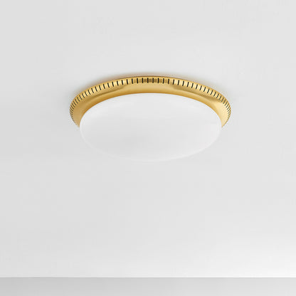 Hudson Valley North Castle 14.25" Flush Mount in Aged Brass, alternate view 1