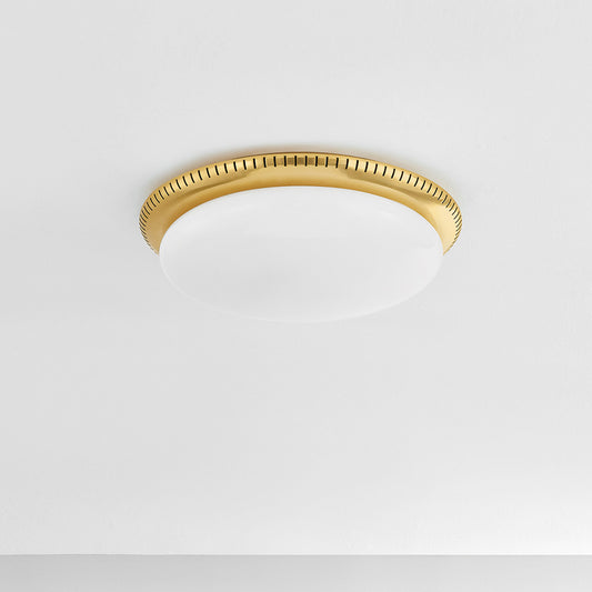 Hudson Valley North Castle 14.25" Flush Mount in Aged Brass, alternate view 1