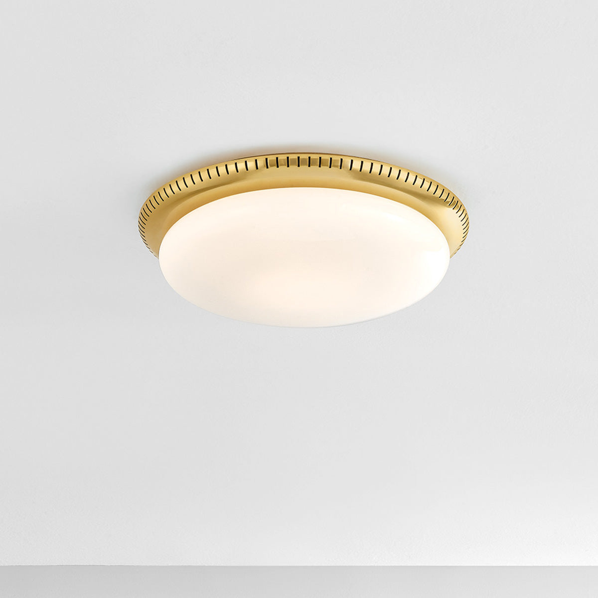 Hudson Valley North Castle 14.25" Flush Mount in Aged Brass, alternate view 2