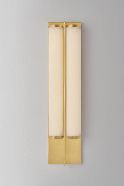 Hudson Valley Northfield 2-Light Wall Sconce in Aged Brass, room setting 1