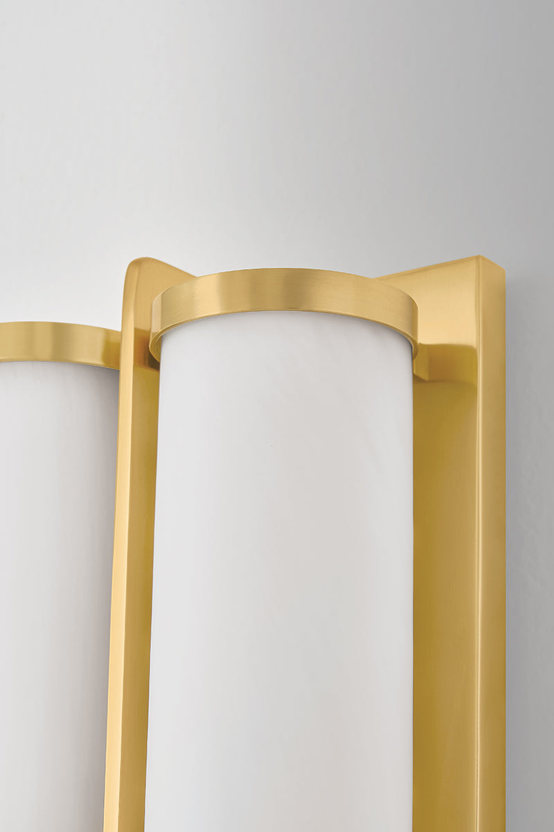Hudson Valley Northfield 2-Light Wall Sconce in Aged Brass, room setting 2