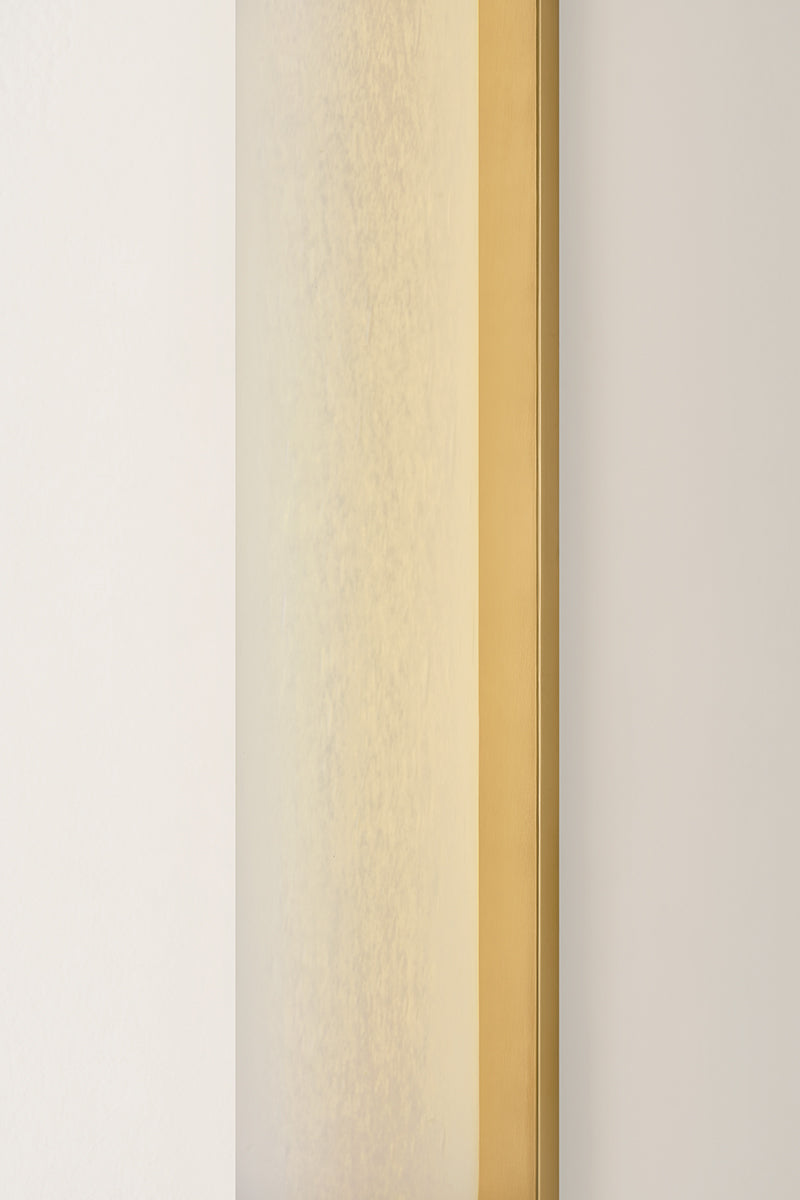 Hudson Valley Northfield Wall Sconce in Aged Brass, room setting 3