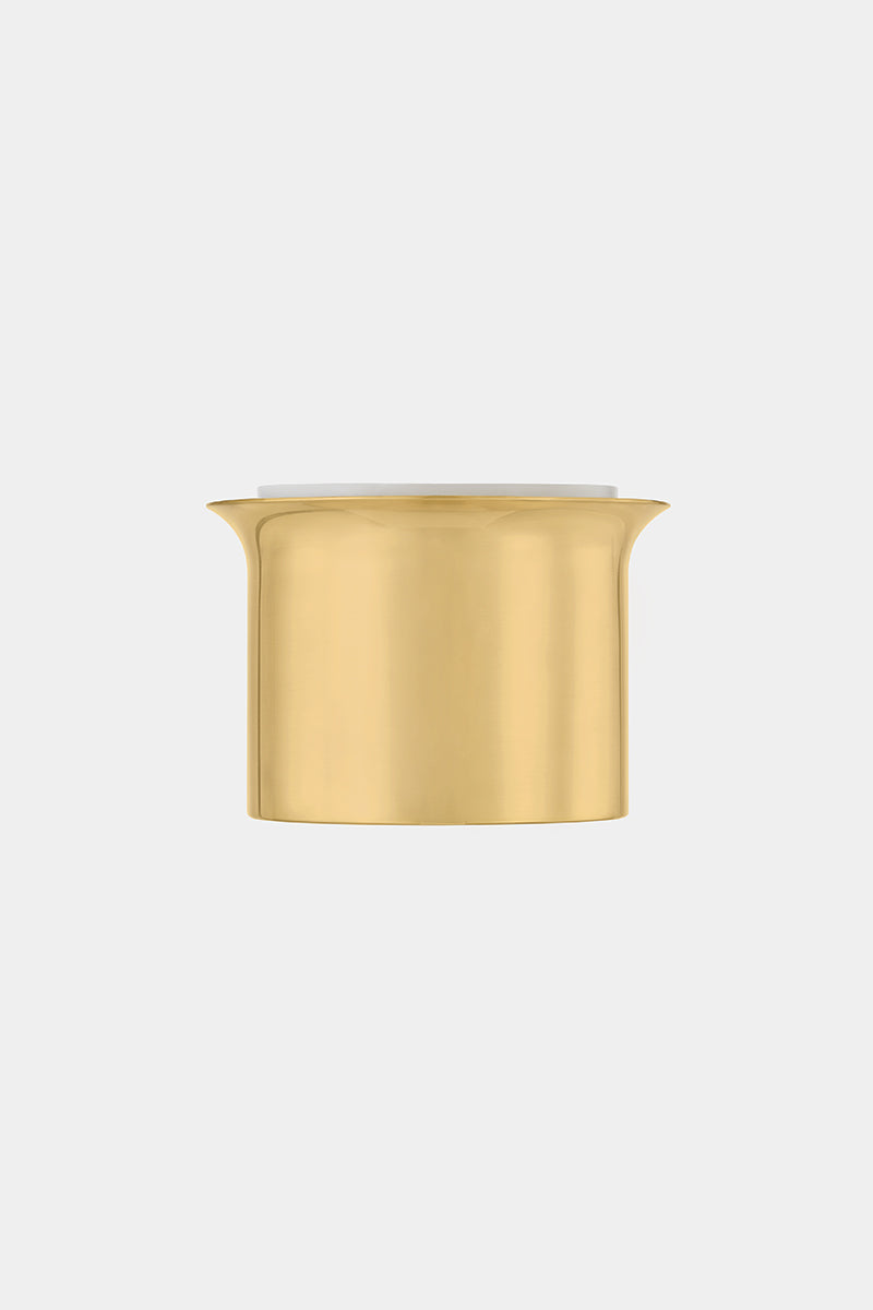 Hudson Valley Noxon 7" Flush Mount in Aged Brass, room setting 1